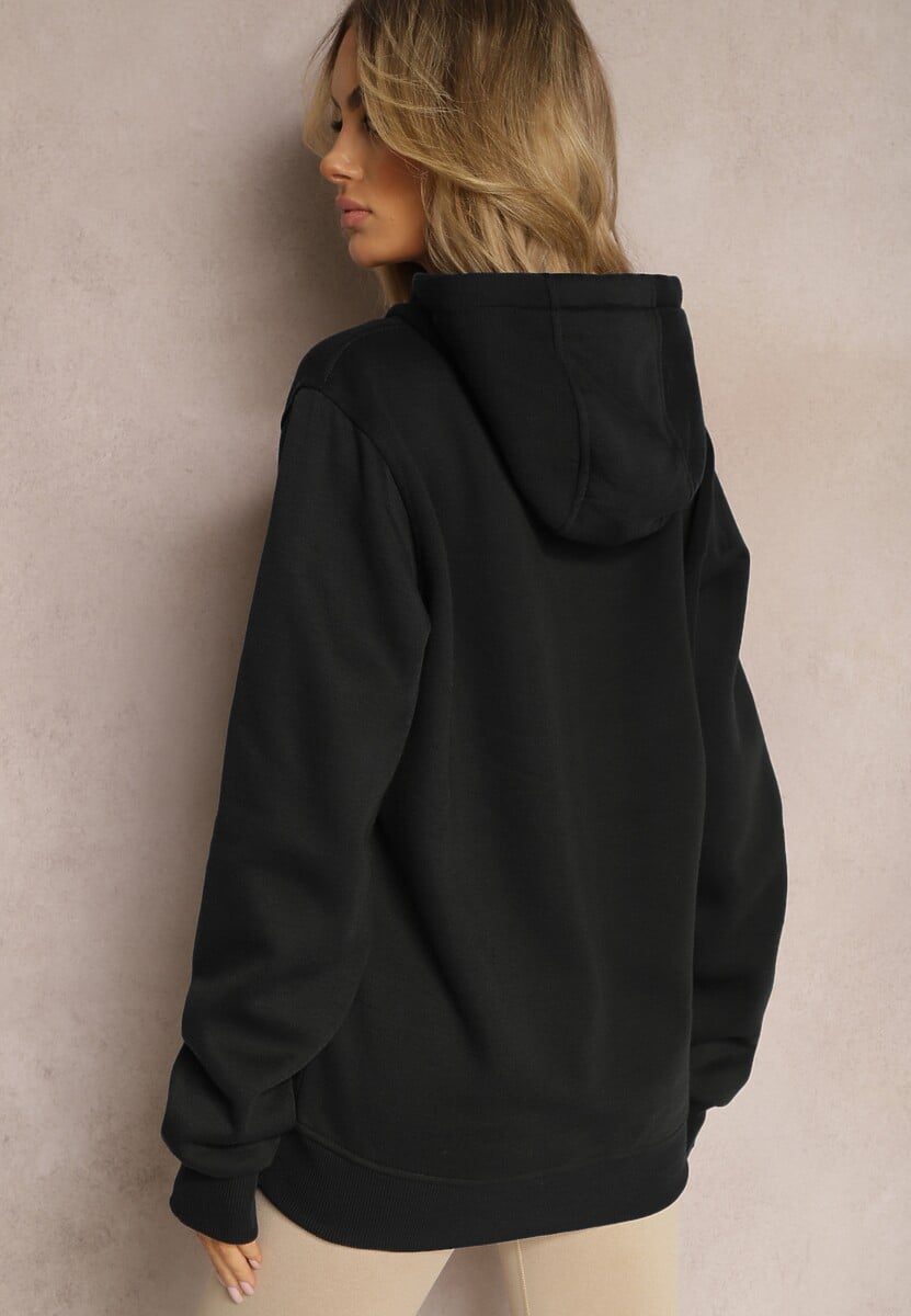 Czarna Klasyczna Bluza z Kapturem ze Ściągaczem Mozartia 3