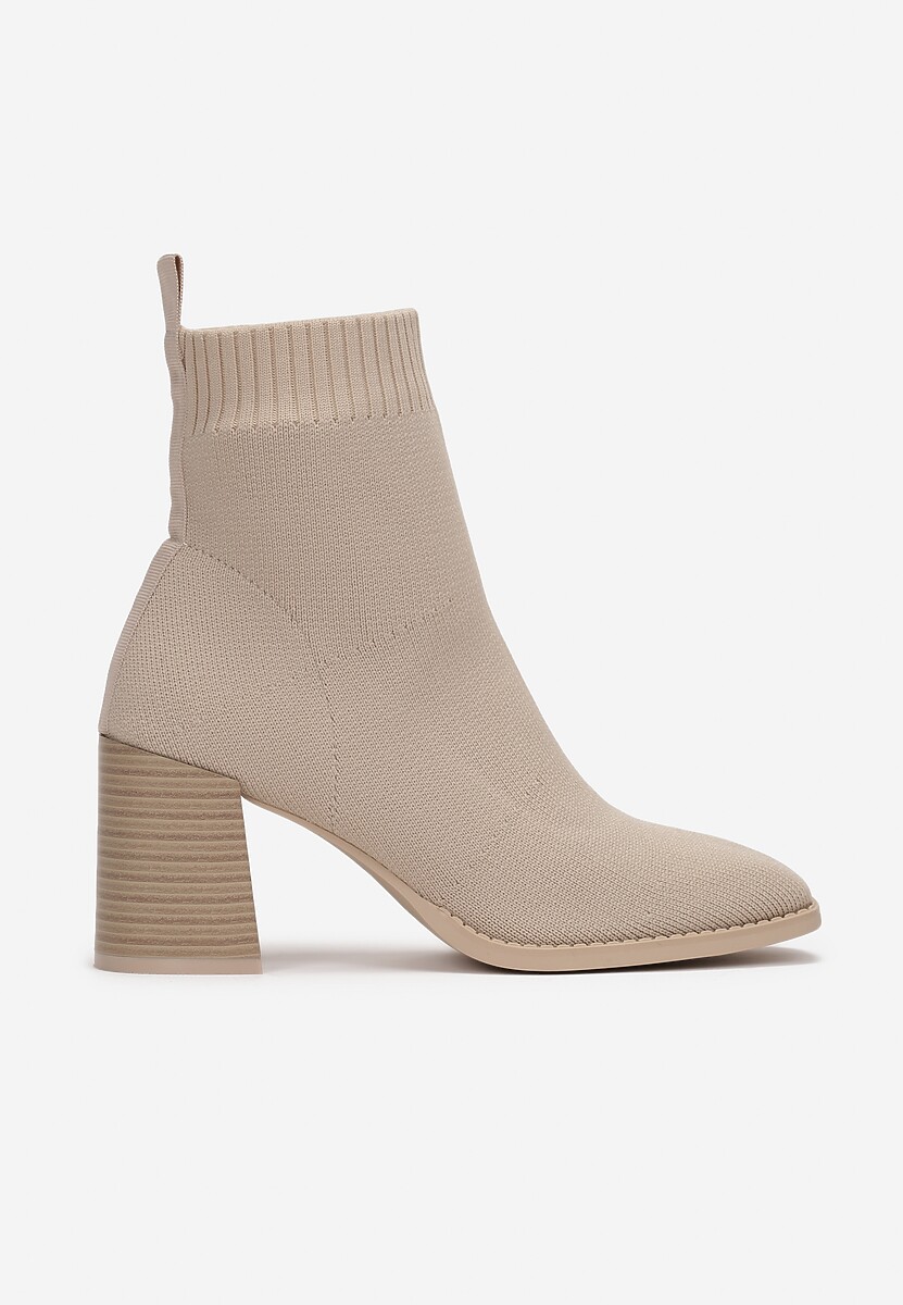 Beżowe Botki z Elastyczną Cholewką Duret 3