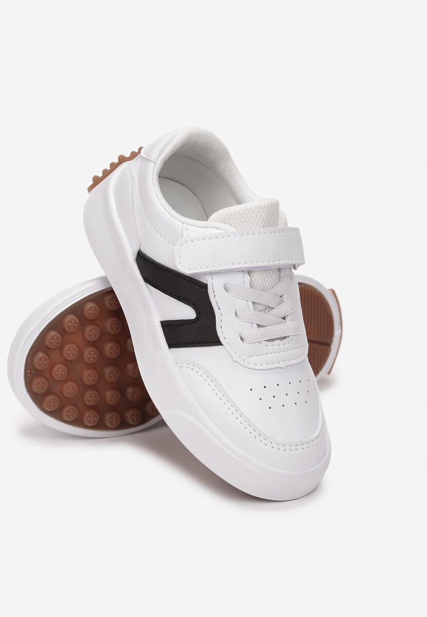 Biało-Czarne Buty Sportowe Sneakersy ze Skórzaną Wkładką Culena 2