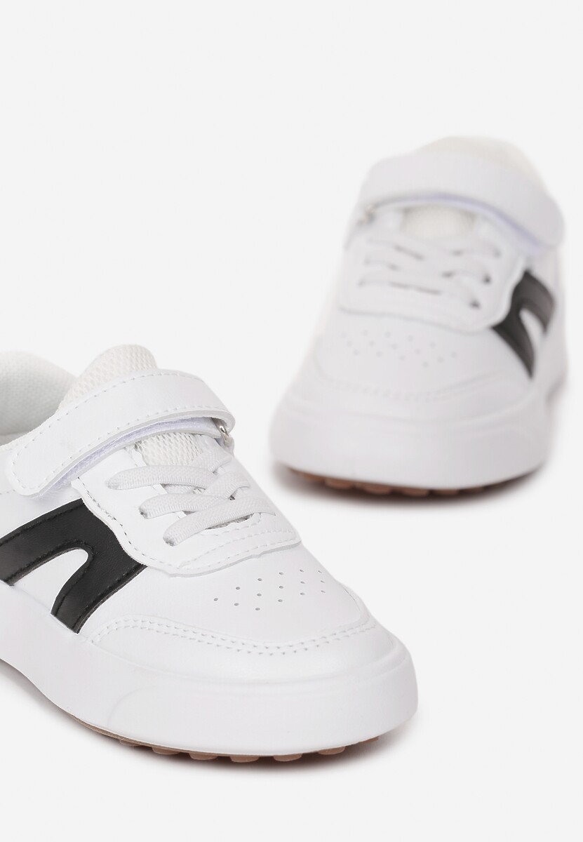 Biało-Czarne Buty Sportowe Sneakersy ze Skórzaną Wkładką Culena 3