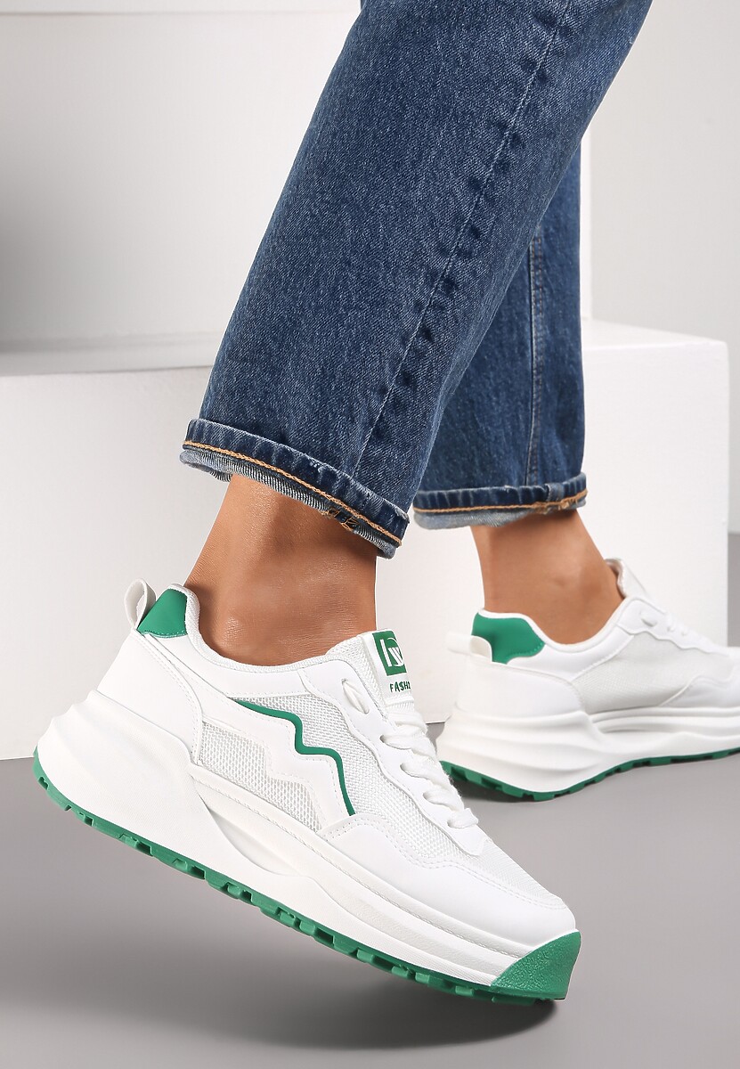 Biało-Zielone Sneakersy Dineen 2