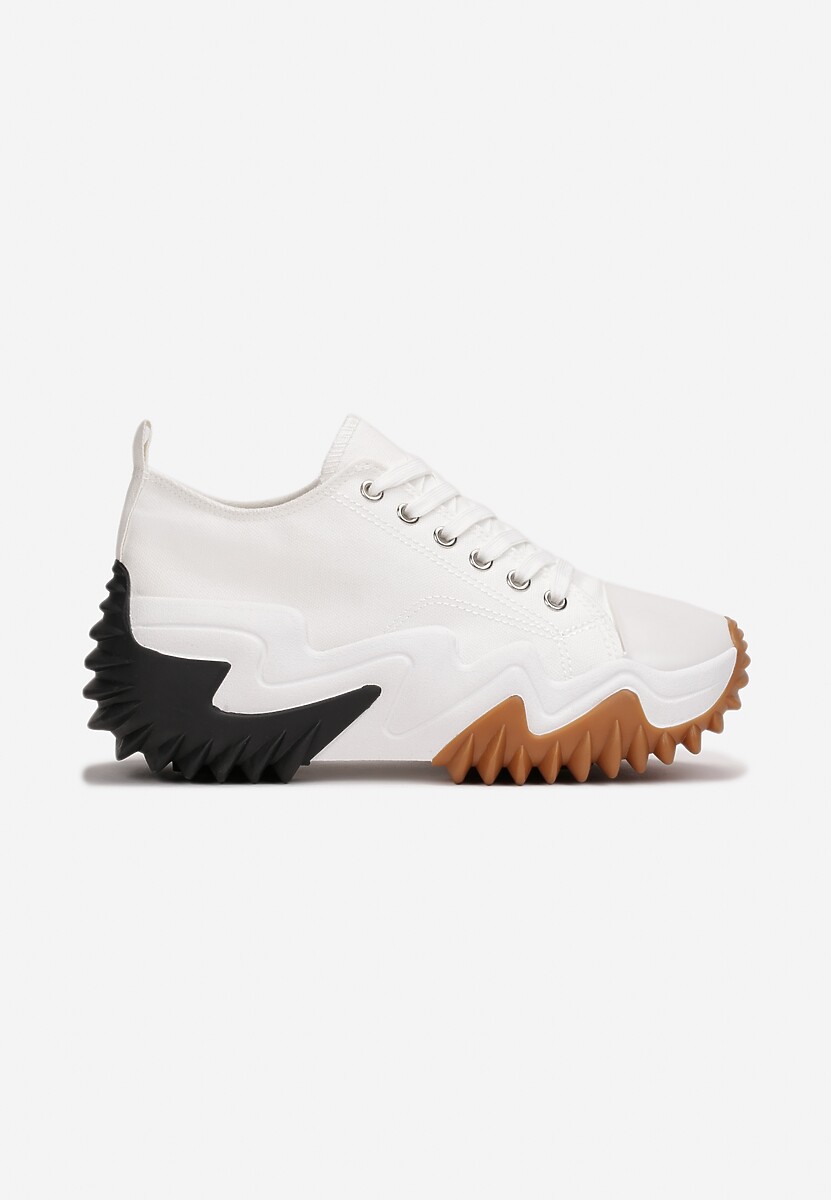 Białe Sneakersy na Platformie z Wypustkami Zegrer 3