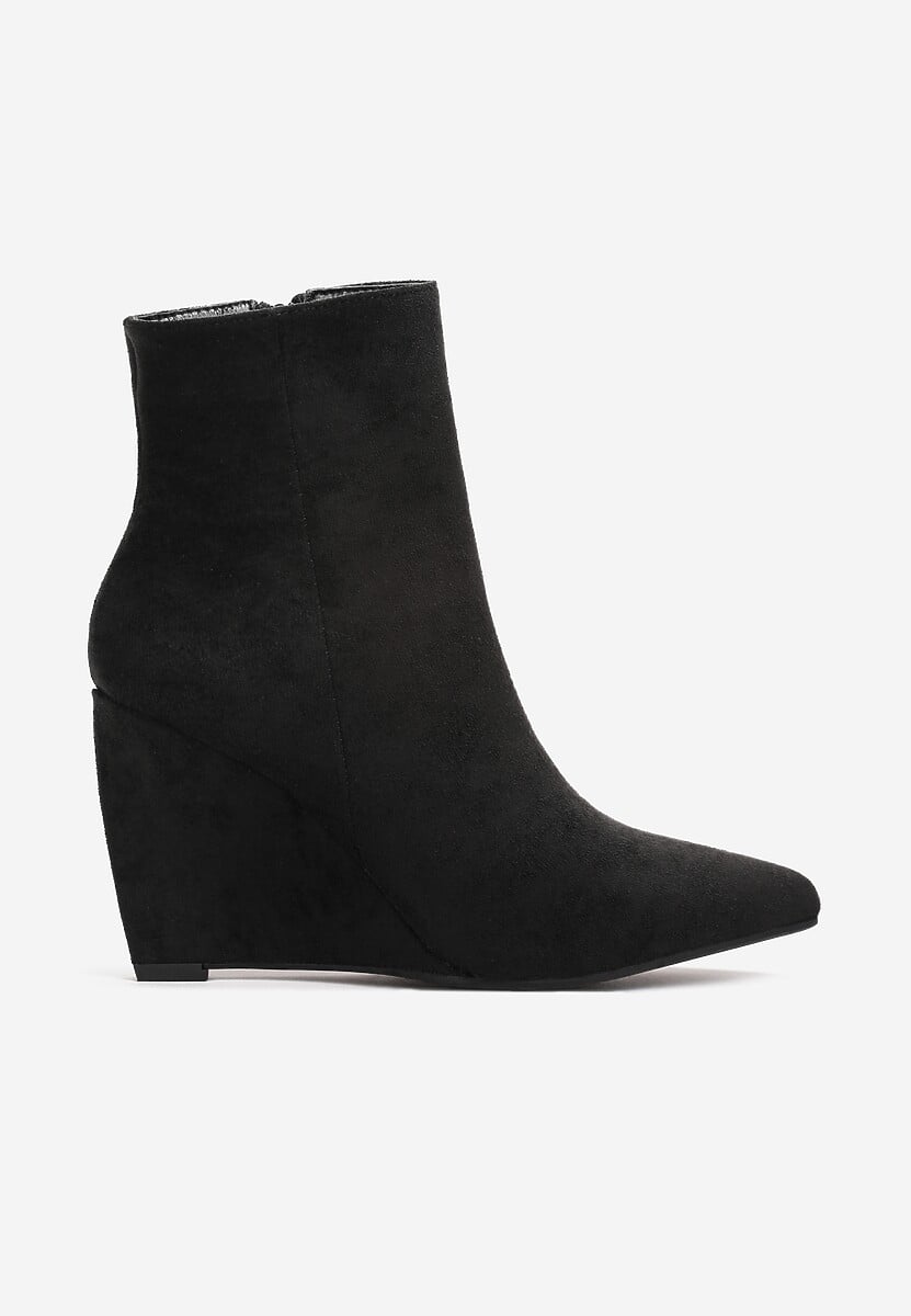 Czarne Botki na Koturnie Hodigan 3