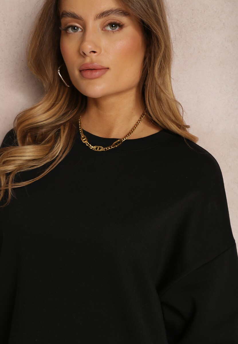 Czarna Bluza Oversize z Polarem Hosarran - Renee