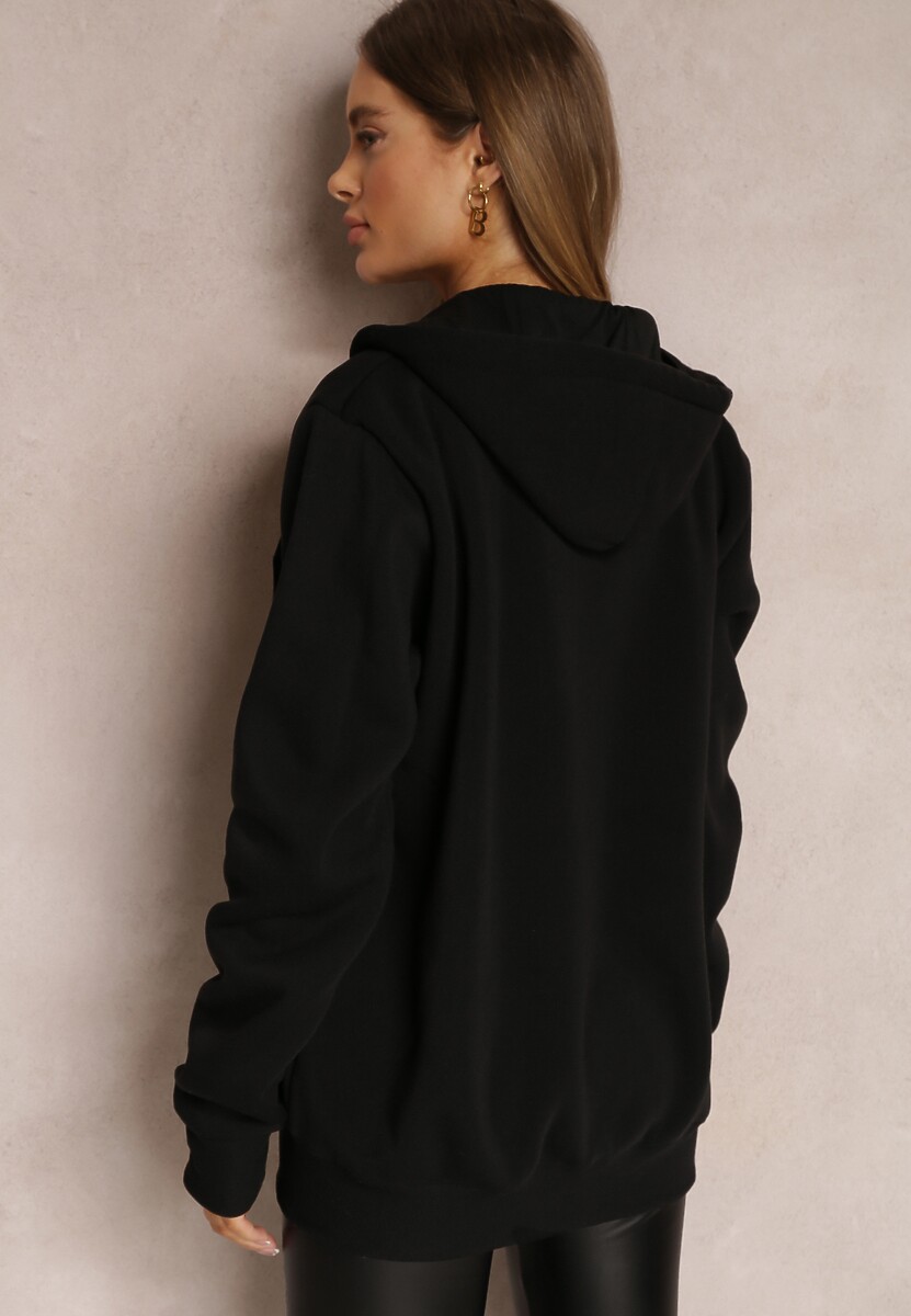 Czarna Bluza Oversize z Kapturem Zasuwana Unthula 3
