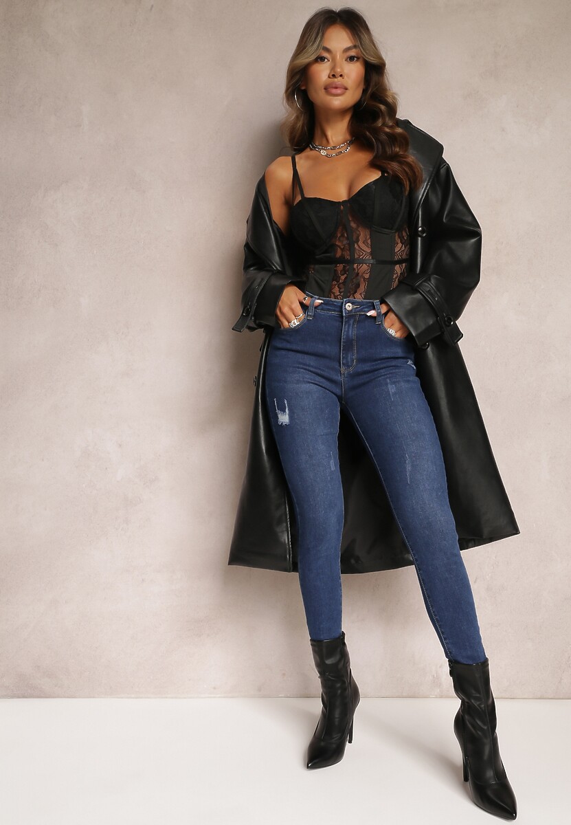 Granatowe Jeansy Skinny Push Up Chavi 1