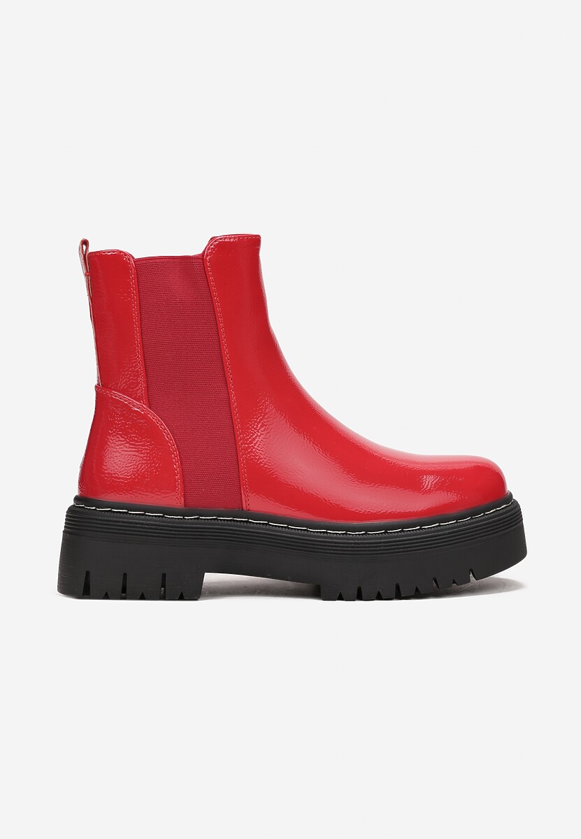 Czerwone Botki na Platformie Karmo 3