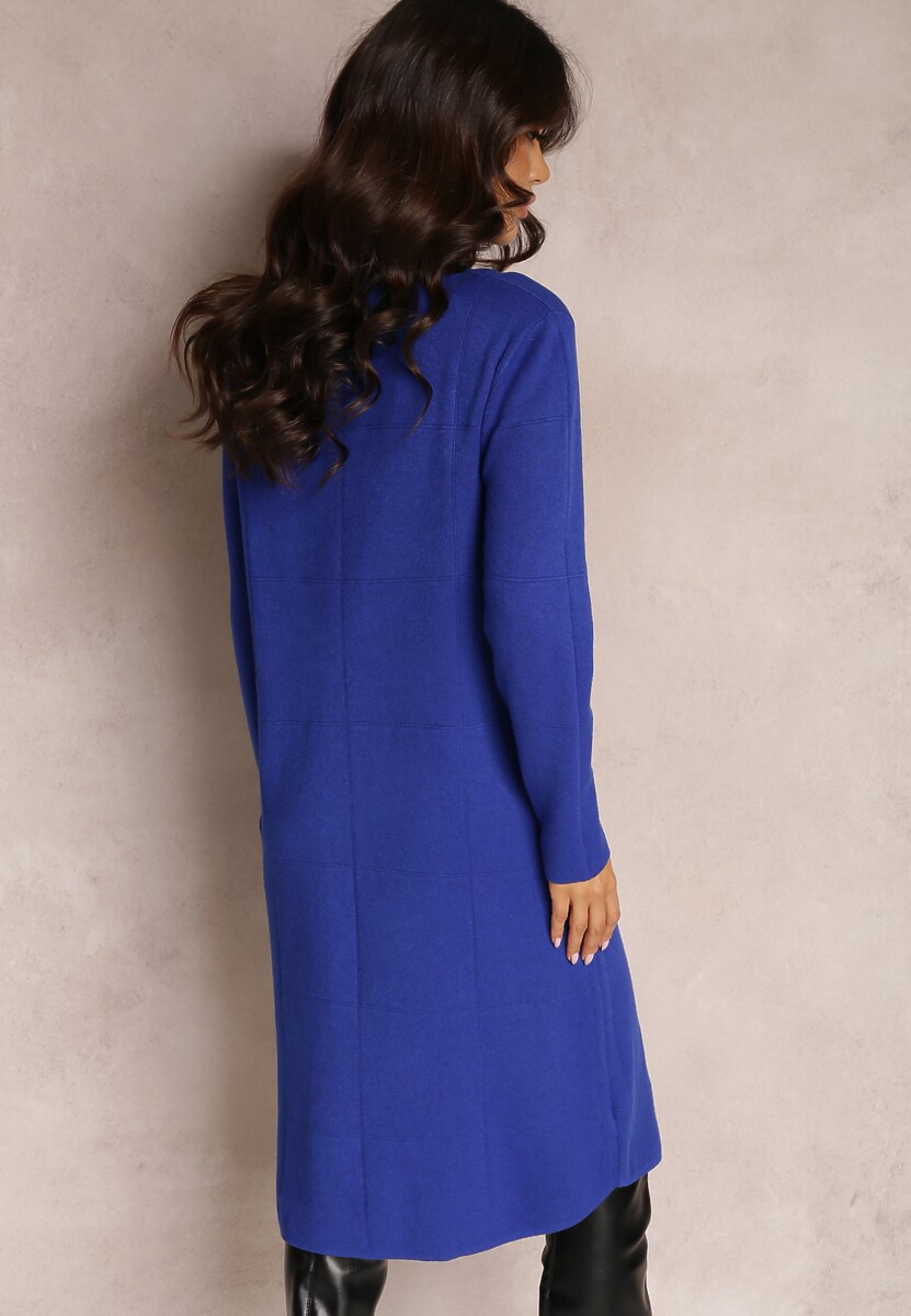 Granatowa Sukienka Dzianinowa z Golfem Megi 3