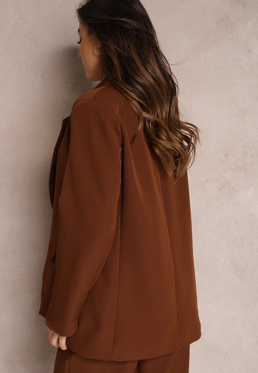 Brązowa Marynarka Oversize Niezapinana Charme 3