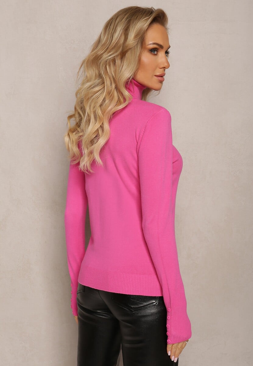 Fucsia Pulover Tricot cu Maneca Lunga Relka 3