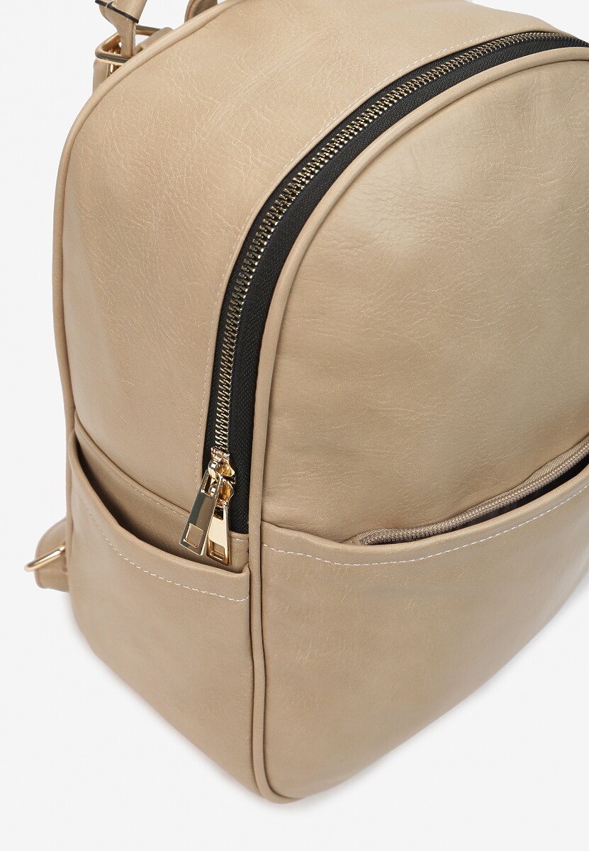 Ciemnobeżowy Plecak Miejski z Ekoskóry Conolo 3