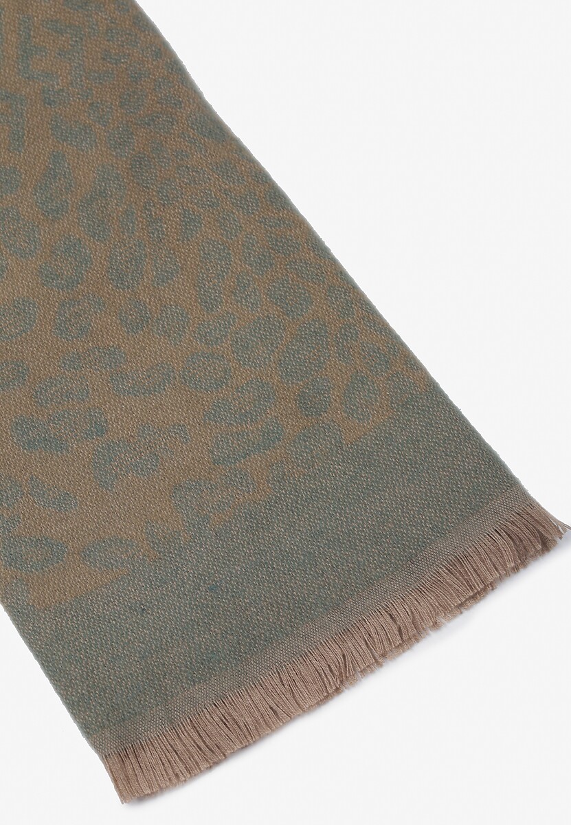 Zielony Szalik z Bawełny i Wiskozy w Cętki Melki 2