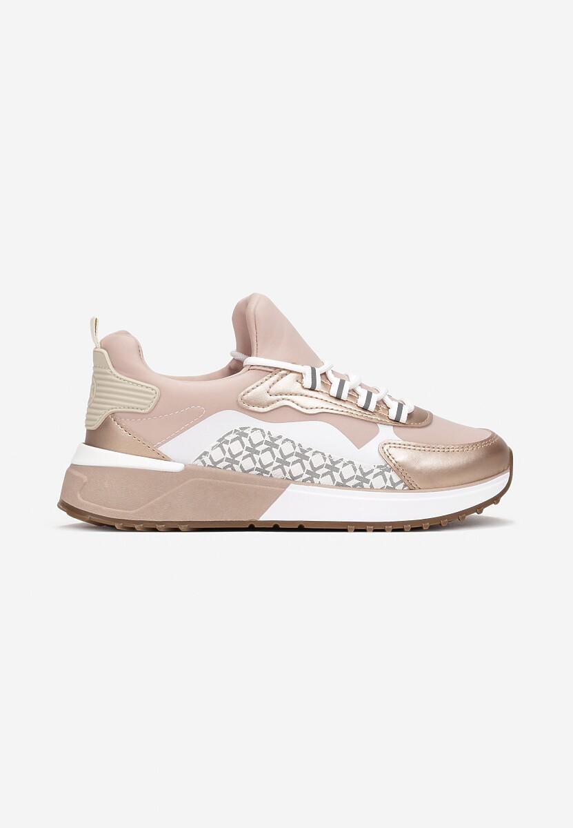 Złoto-Różowe Wsuwane Sneakersy Zdobione Kolorowymi Wstawkami Virreg 3