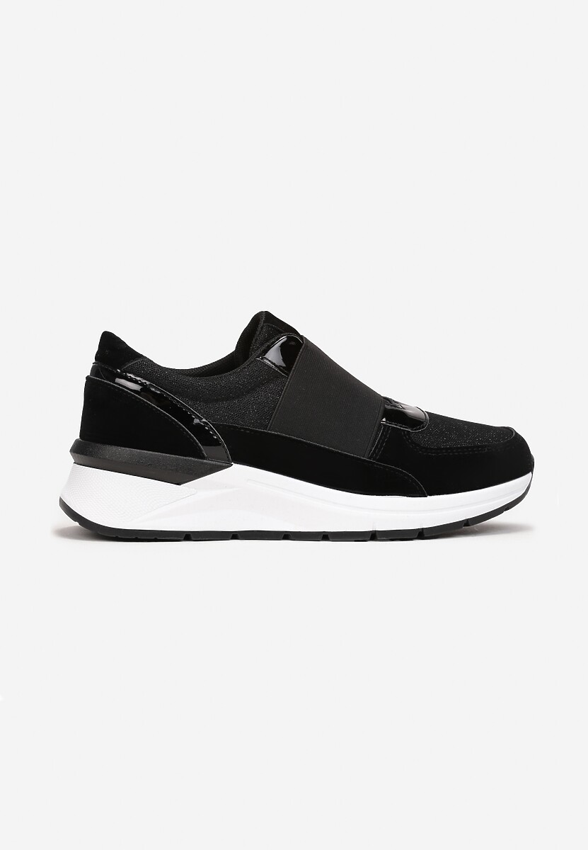Czarne Metaliczne Sneakersy Wsuwane z Elastycznym Paskiem Zimada 3