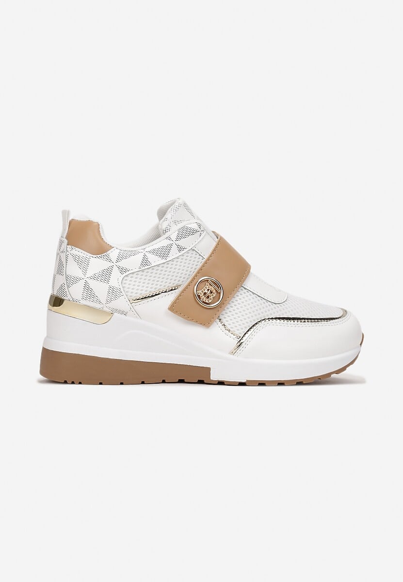 Sneakers Albi-Bej pe Platformă cu Velcro Theffese 3