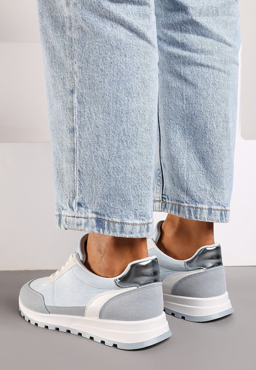 Niebieskie Sznurowane Sneakersy przed Kostkę Kiea 3