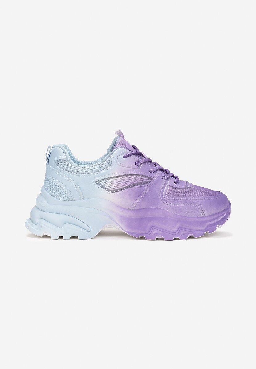 Niebiesko-Fioletowe Sneakersy Zdobione Efektem Ombre i Tłoczeniami Dolley 3
