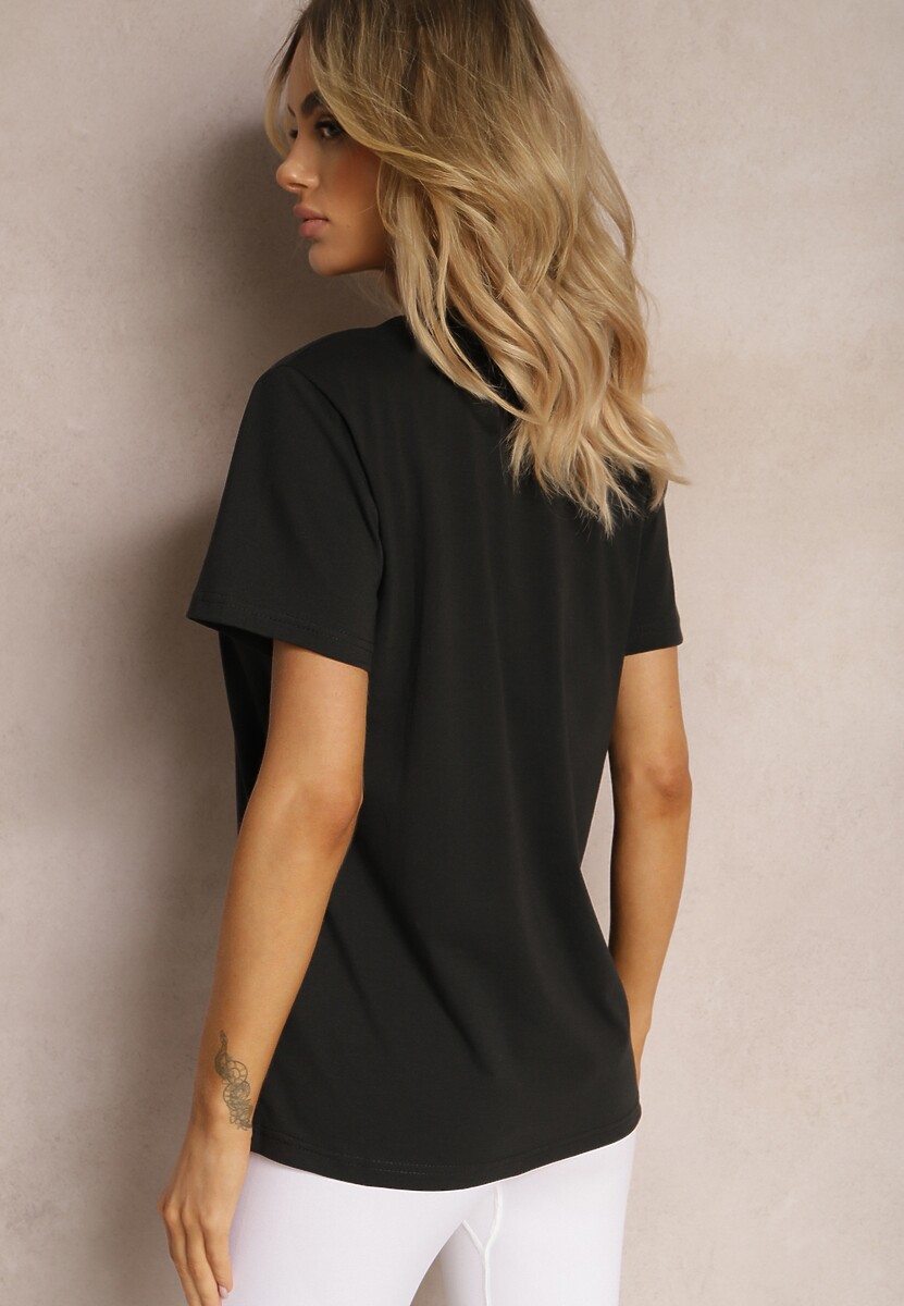 Czarna Koszulka z Bawełny o Fasonie T-shirt Lormarka 3