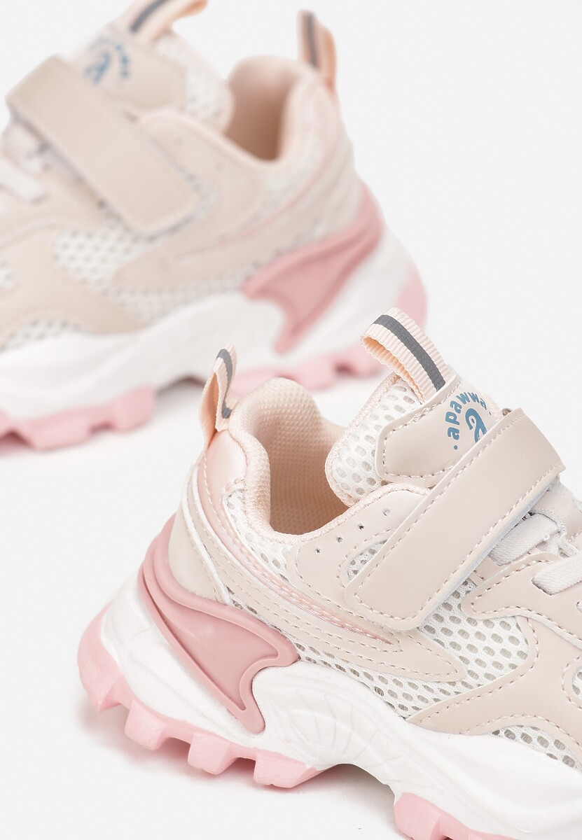 Różowe Streetstylowe Buty Sportowe Sneakersy na Piankowej Podeszwie Pezilena 3
