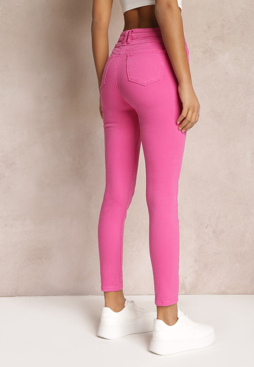 Fuksjowe Jeansy Skinny z Efektem Push Up Karinali 3