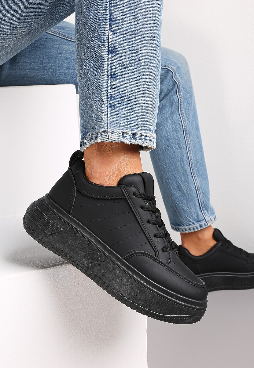 Sneakers Negri cu Platformă și Șiret Kior 1