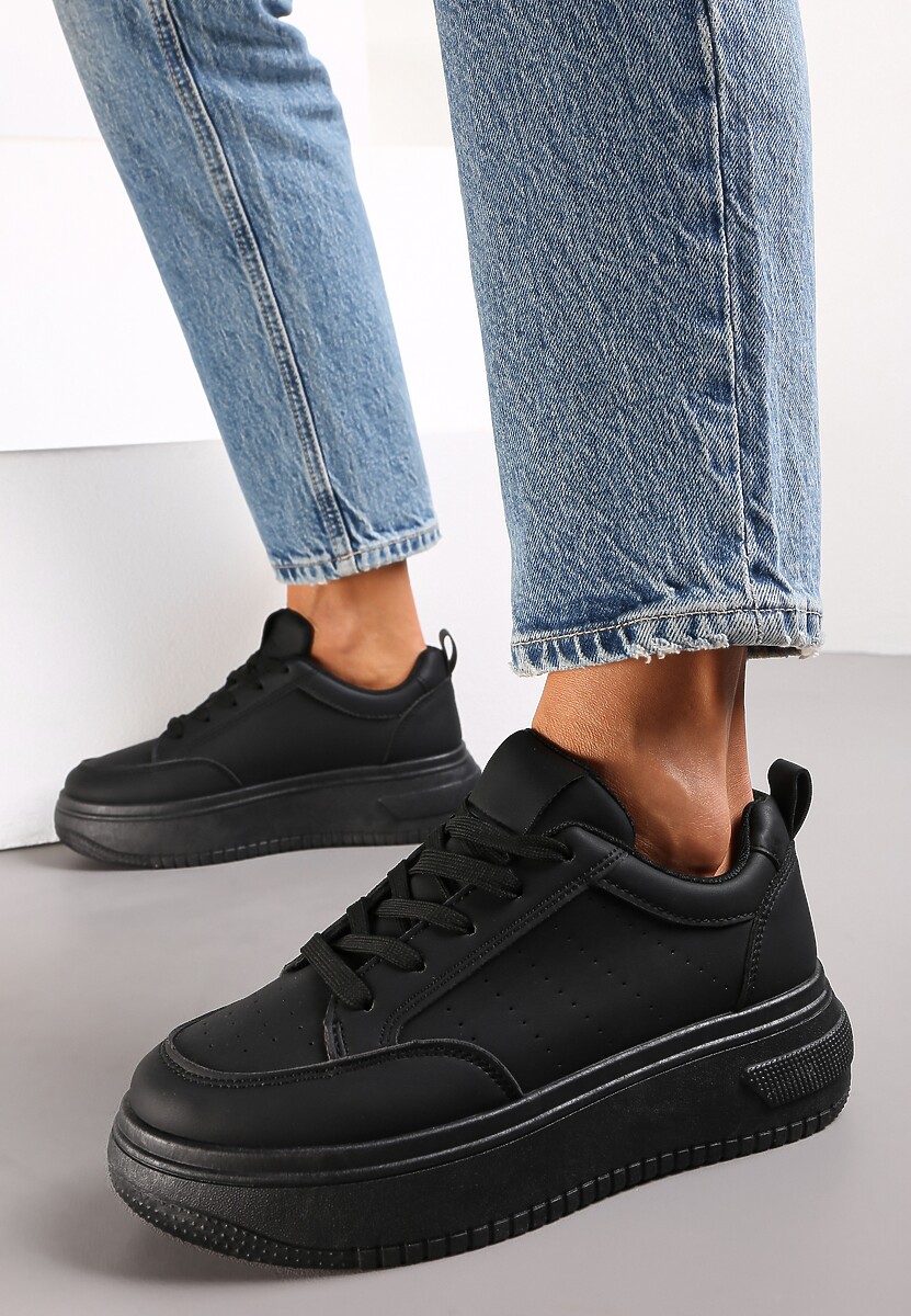 Sneakers Negri cu Platformă și Șiret Kior 2