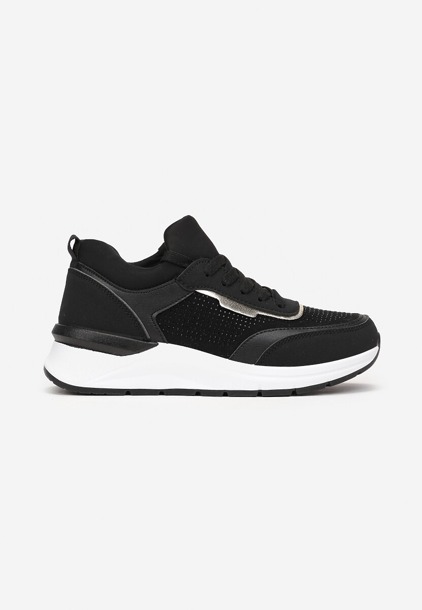 Czarne Sneakersy z Błyszczącymi Cyrkoniami Aviveria 3