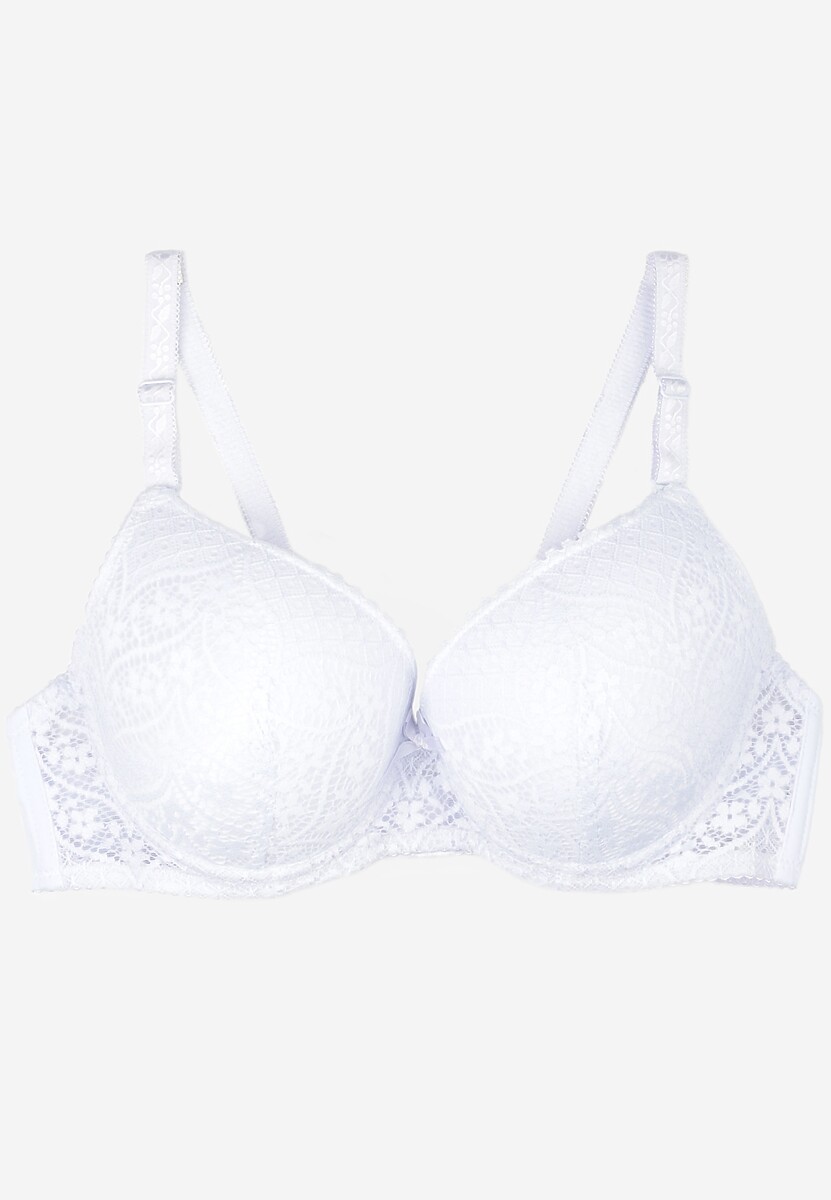 Sutien Alb Rigid Full Cup cu Dantelă cu Fundă Larinora 1