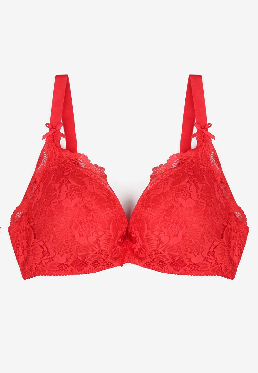 Czerwony Koronkowy Biustonosz Push-Up Angeus 1