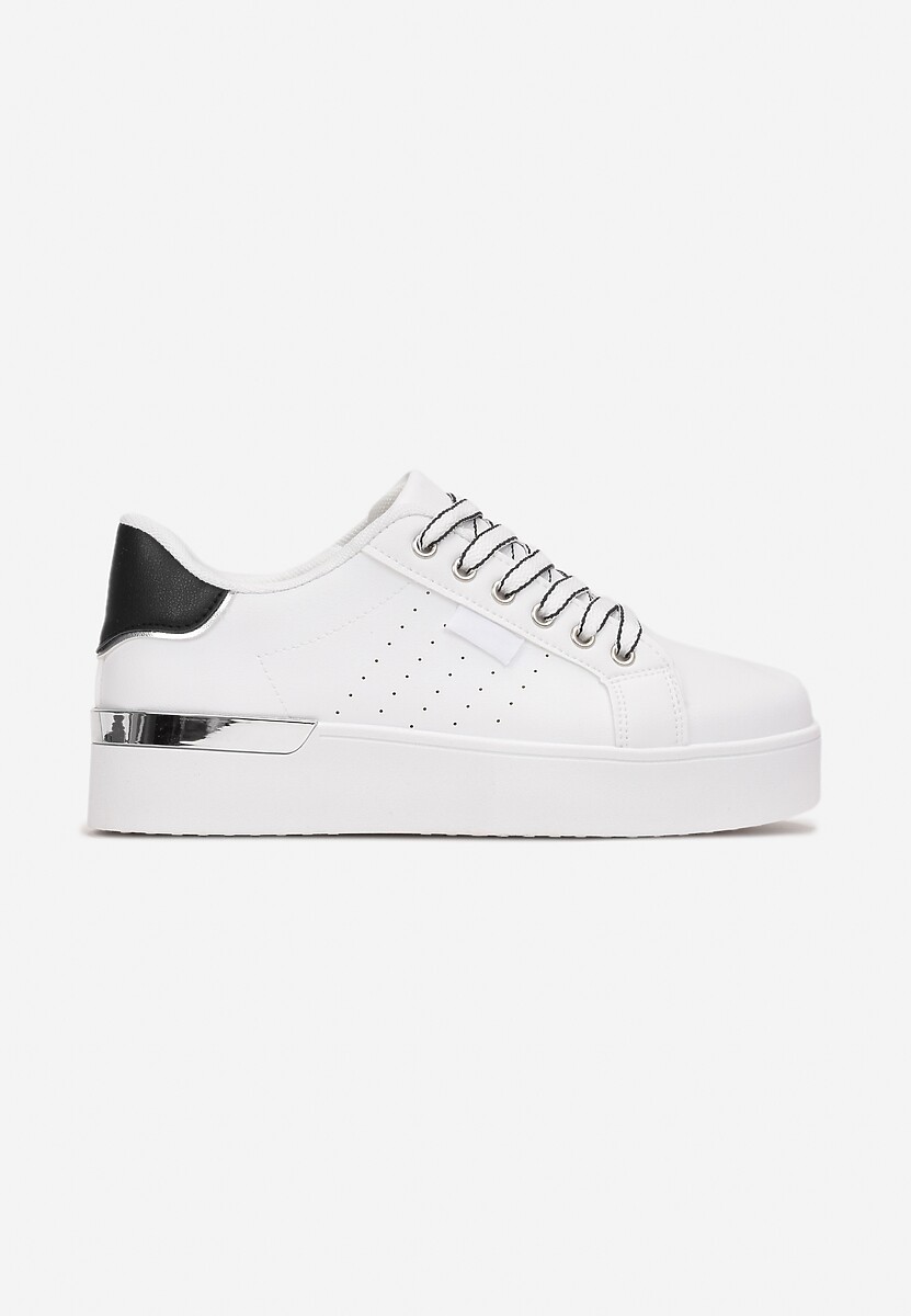 Białe Sneakersy na Ozdobnej Podeszwie z Cholewką przed Kostkę Zanota 3