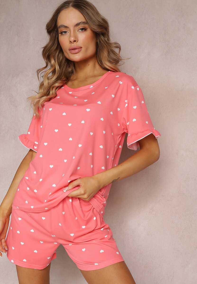 Set Pijama Roz cu Inimioare Ronis 2