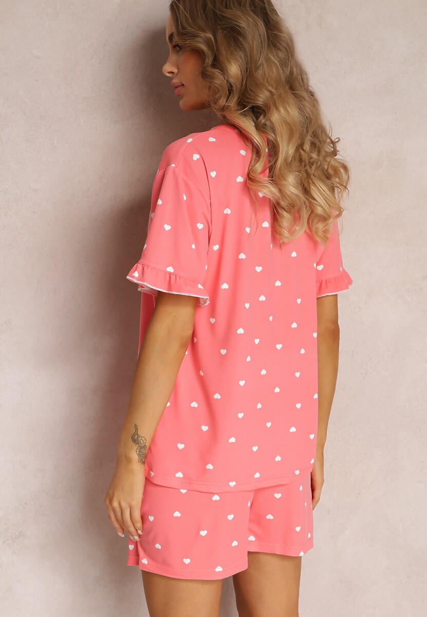 Set Pijama Roz cu Inimioare Ronis 3
