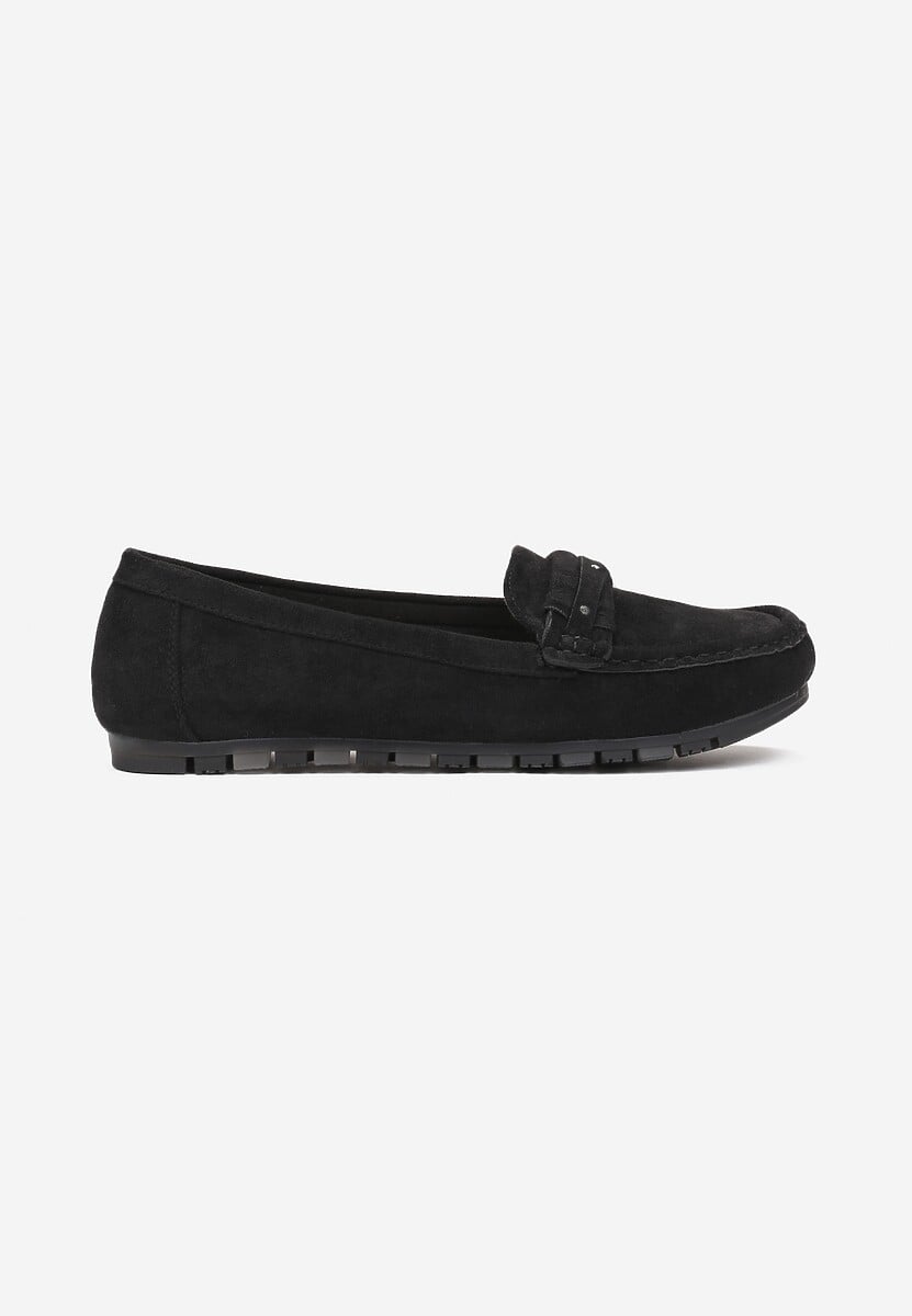 Mocasini Negri cu Talpă Joasă și Cusături Decorative Zeramona 3