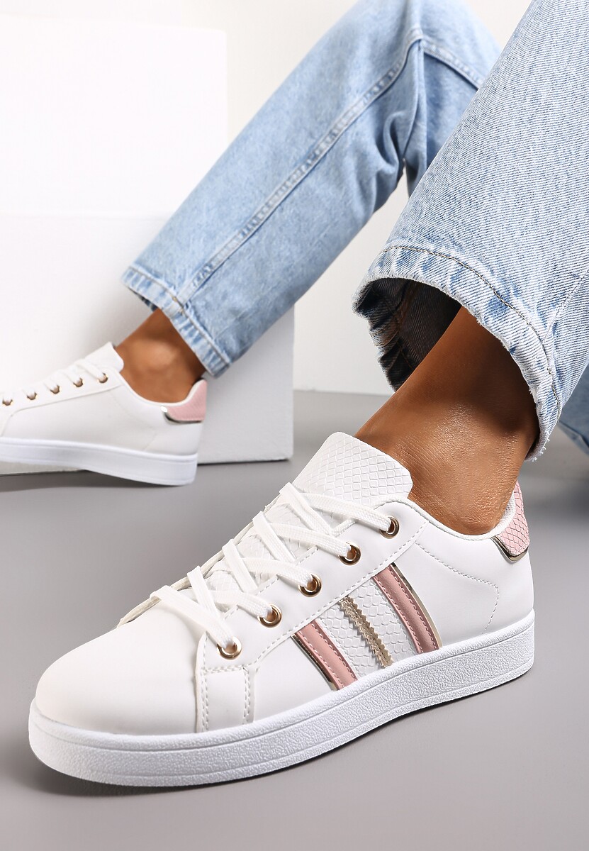 Biało-RóżoweSneakersy Sznurowane Pakkasa 1