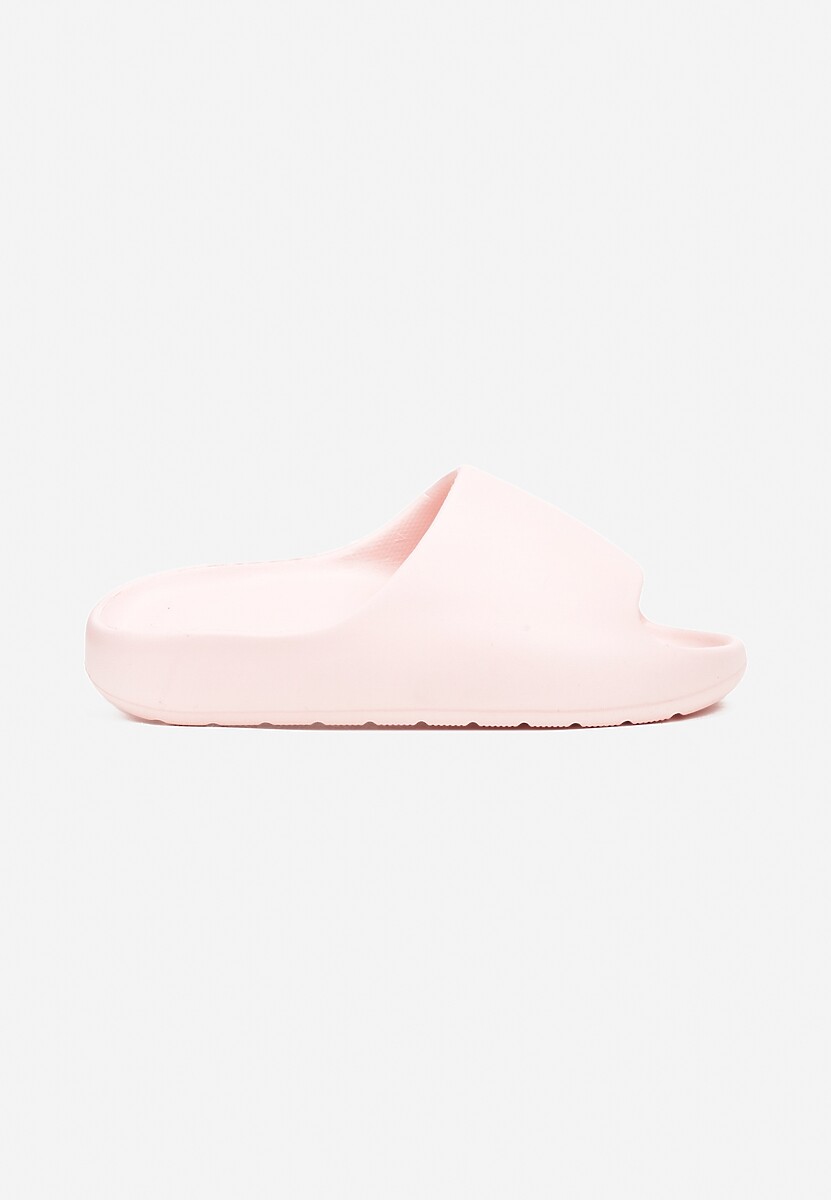 Różowe Piankowe Klapki z Grubą Podeszwą i Szerokim Paskiem Zamila 3