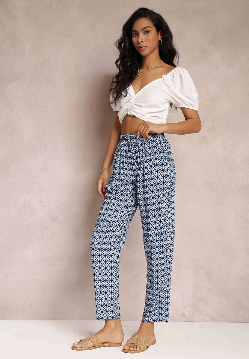 Pantaloni bleumarin cu imprimeu Innozentia 2
