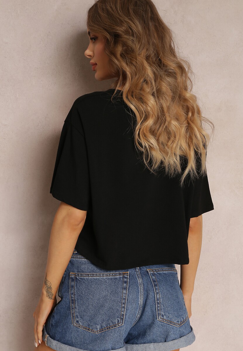 Tricou Negru Cropped Oversize Brighta 3