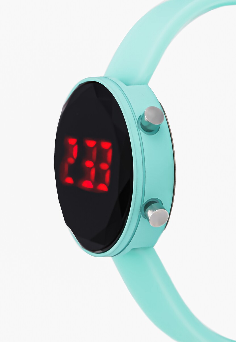 Miętowy Zegarek z Cyfrową Tarczą na Silikonowym Pasku Ridlee 2