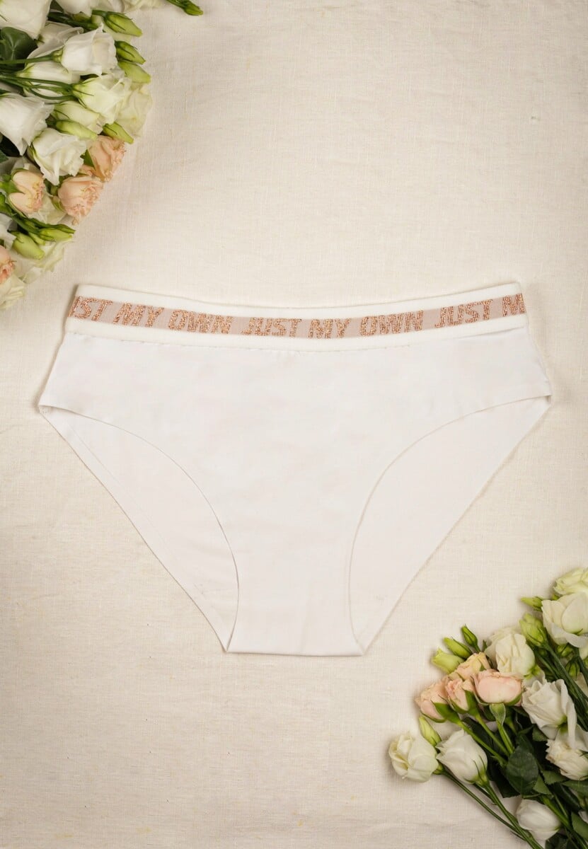 Białe Gładkie Majtki Figi z Szeroką Gumką Kamika 1