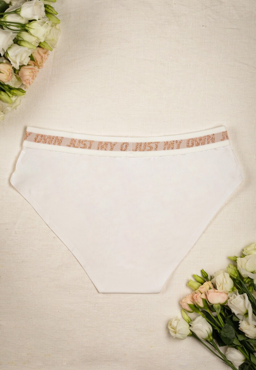 Białe Gładkie Majtki Figi z Szeroką Gumką Kamika 2