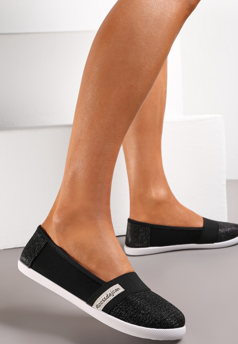 Tenisi Negri Slip-on Safeni cu Fir Strălucitor 2