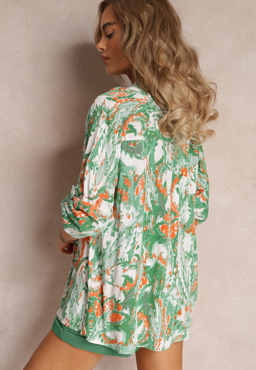 Zielona Rozszerzana Bluzka z Wiskozy Ariasa 3