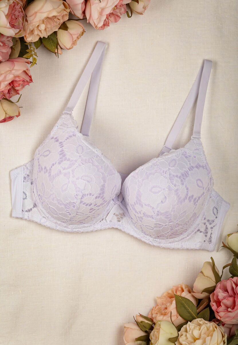 Sutien Alb Full Cup Decorat cu Dantelă Chemilla 2