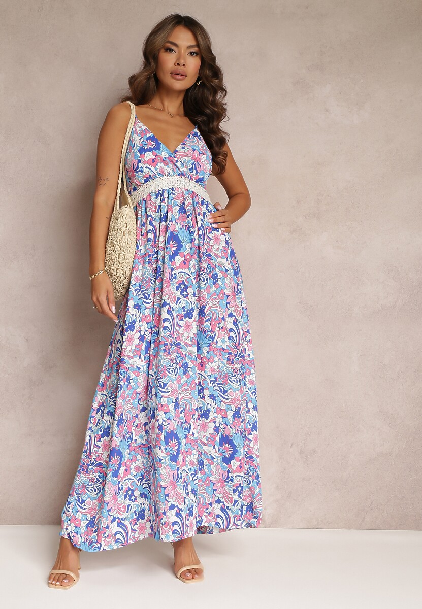 Rochie maxi bleumarin clos Blake cu bretele 1