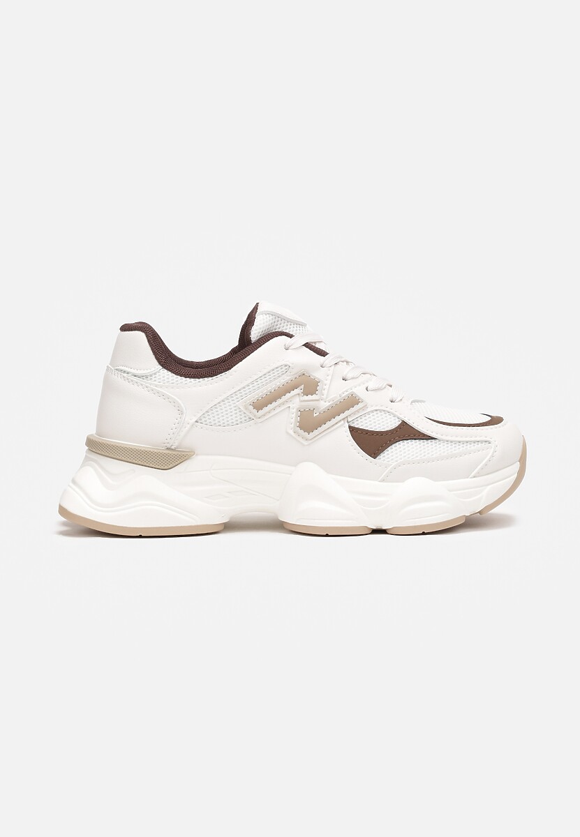 Białe Sneakersy przed Kostkę na Grubej Podeszwie Ahana 3