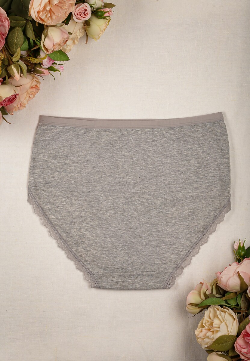 Szare Majtki Figi High Waist z Koronkowymi Wstawkami Graceland 2