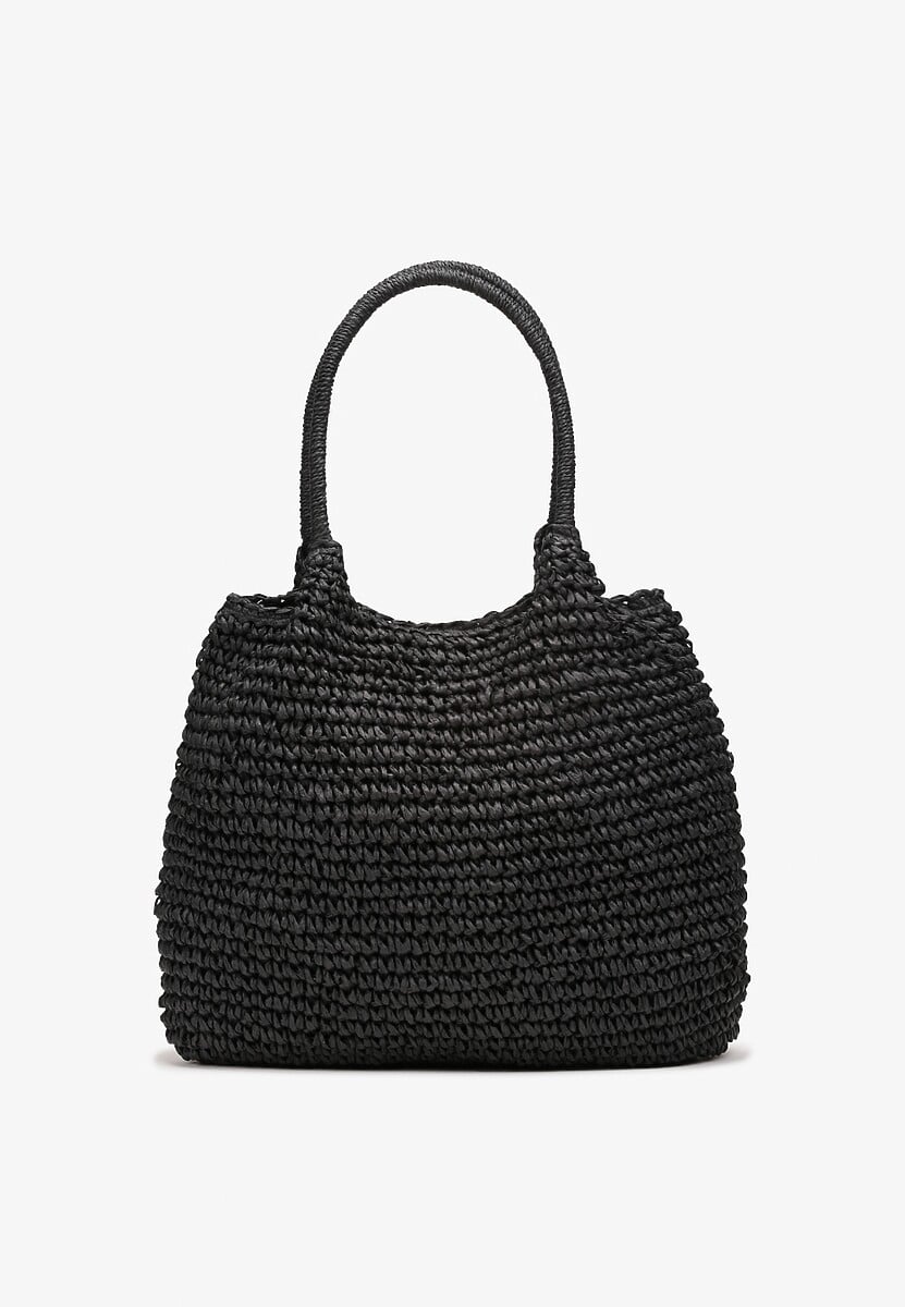 Czarna Pleciona Torebka Shopper z Rączką Zulia 1