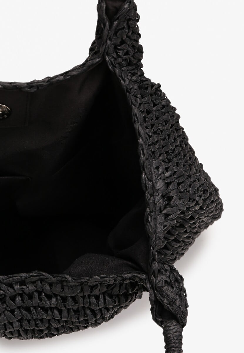 Czarna Pleciona Torebka Shopper z Rączką Zulia 3