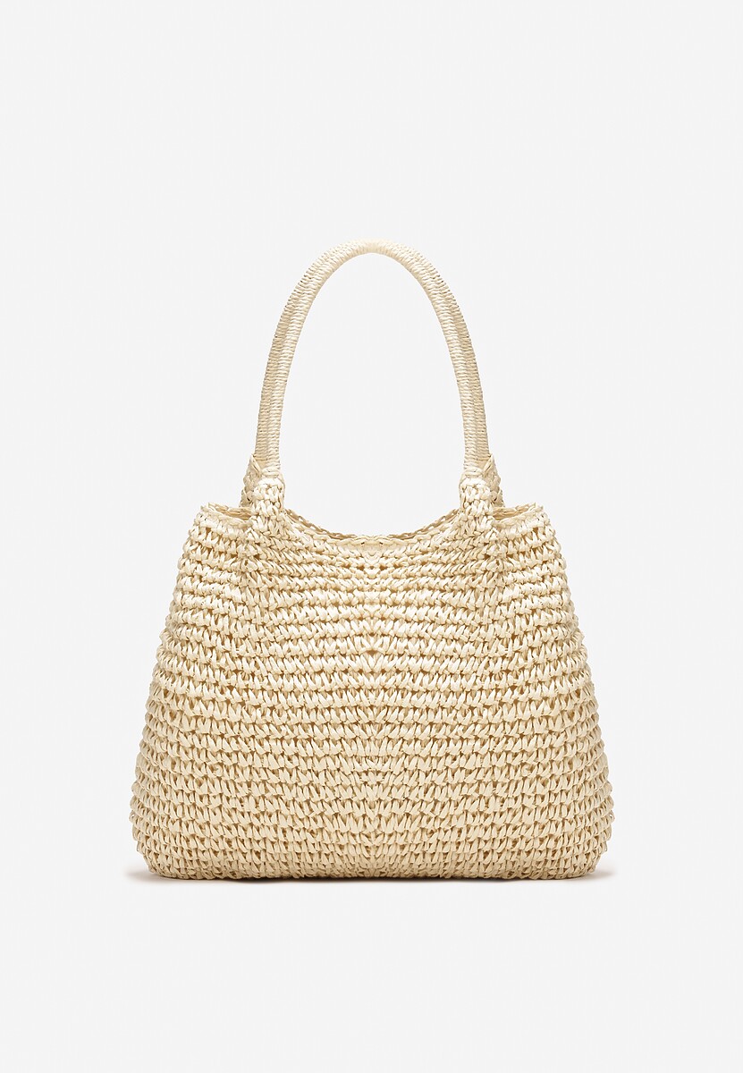 Jasnobeżowa Pleciona Torebka Shopper z Rączką Zulia 2