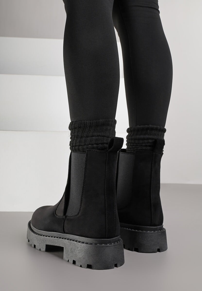 Botine negre cu talpa groasa Gosoga 3